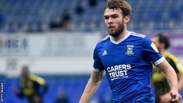 Aaron Drinan in action for Ipswich Town