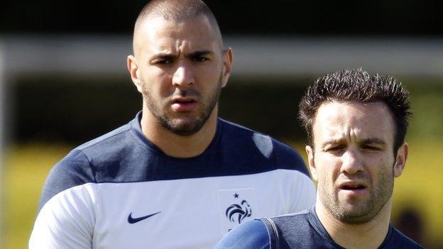 Karim Benzema and Mathieu Valbuena