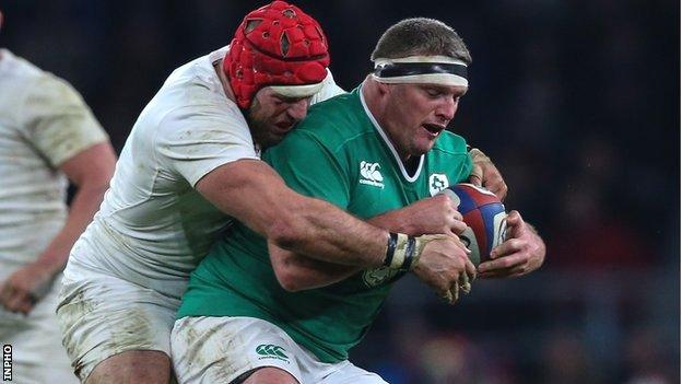 Nathan White in action during Ireland's 21-10 Six Nations defeat by England at Twickenham in February