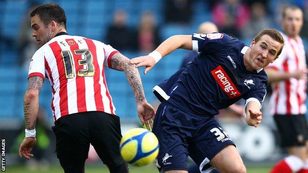 Harry Kane in action for Millwall against Southampton in 2012