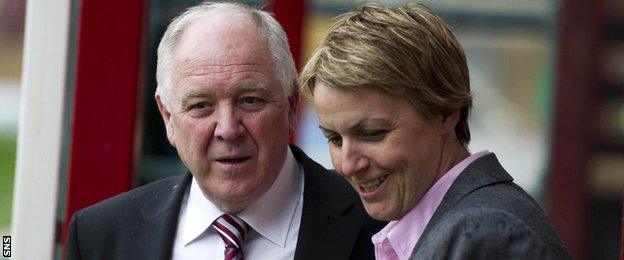 Craig Brown and Leeann Dempster at Motherwell