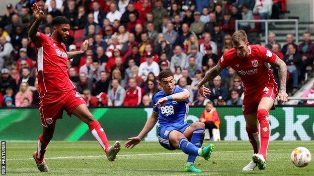 Striker Che Adams had already twice gone close before hitting Blues' matchwinner at Ashton Gate