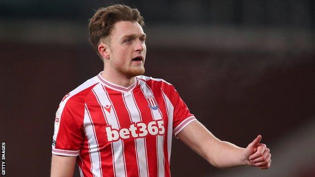 Harry Souttar in action for Stoke City