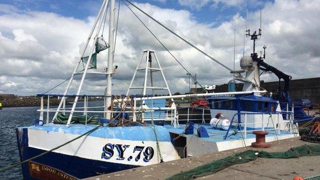 The trawler, named Good Intent, was damaged in the collision