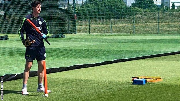 George Dockrell at Cricket Ireland's High Performance Centre in Dublin