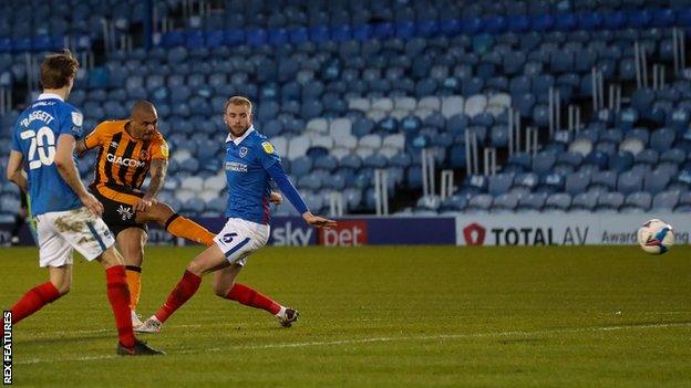 Josh Magennis scores against Portsmouth