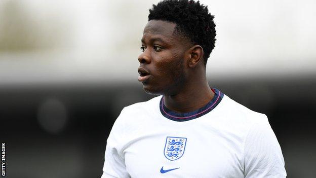 Kwadwo Baah in action for England Under-18s