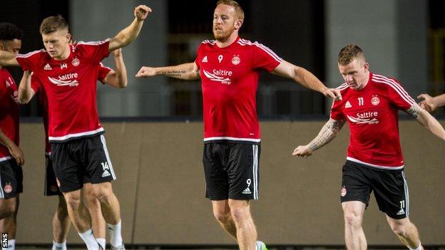 Aberdeen players trained in Kasakhstan after travelling across five time zones