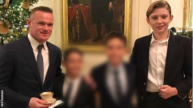 Wayne Rooney with Barron Trump