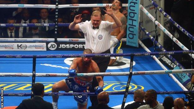 Tony Bellew is stopped by Oleksandr Usyk