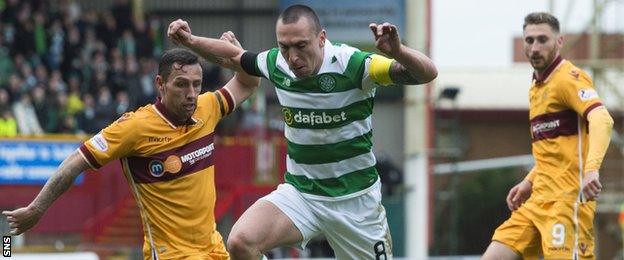 Motherwell and Celtic players