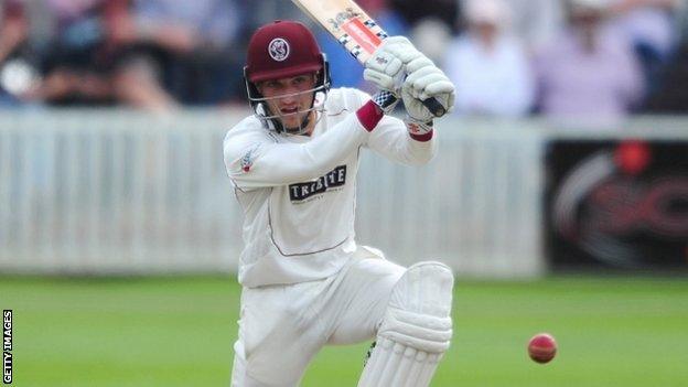 Somerset's teenage wicketkeeper Ryan Davies made his second first-class fifty