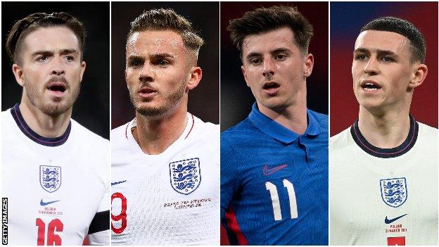 Jack Grealish, James Maddison, Mason Mount & Phil Foden