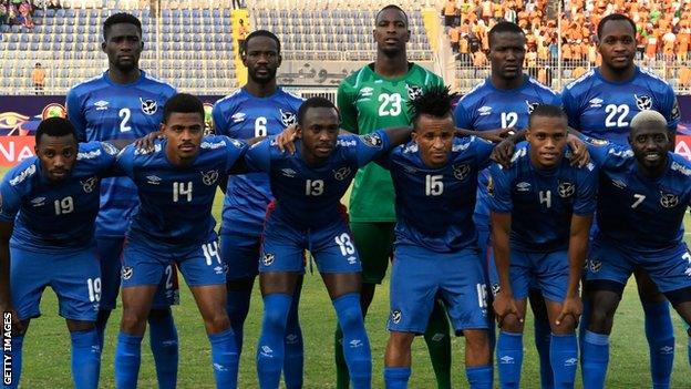 Namibia line up ahead of a game at the 2019 Africa Cup of Nations