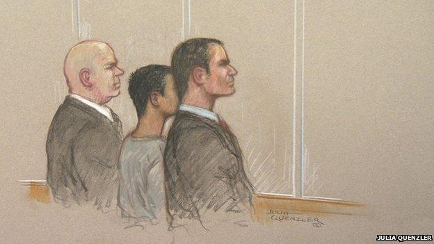 Court sketch of teenage boy held over Australia terror plot