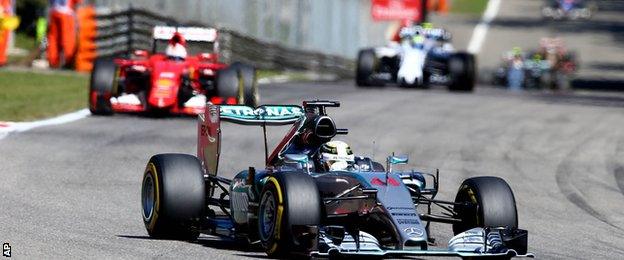 Lewis Hamilton in action during the Italian Grand Prix