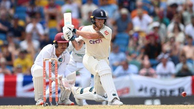 Ben Stokes batting against West Indies