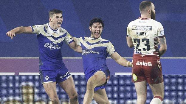 Jack Welsby and James Bentley celebrate St Helens' success