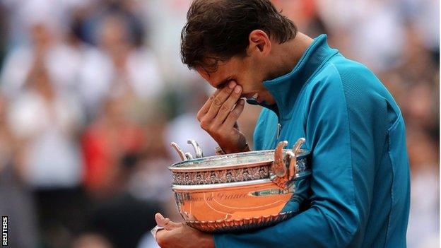 Rafael Nadal with trophy