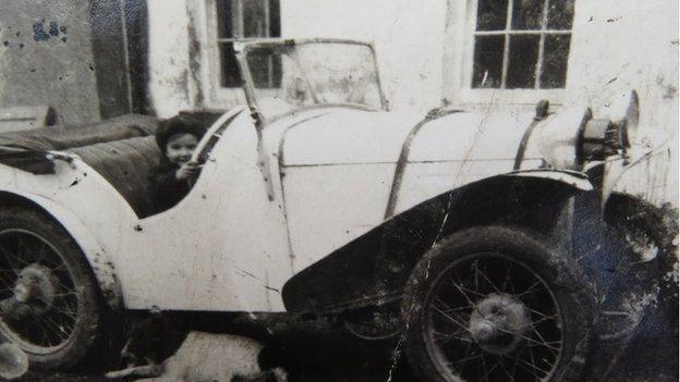 Boy in car