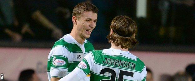 Celtic players Jozo Simunovic and Stefan Johansen