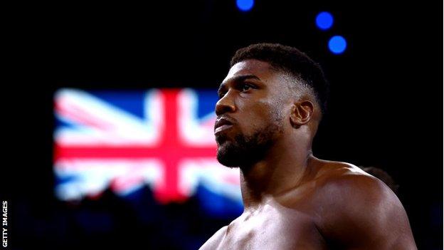 Anthony Joshua close up in the ring before a fight