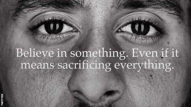 Nike advert featuring Colin Kaepernick