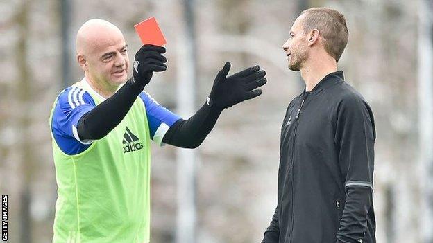 Fifa president Gianni Infantino and Uefa president Aleksander Ceferin