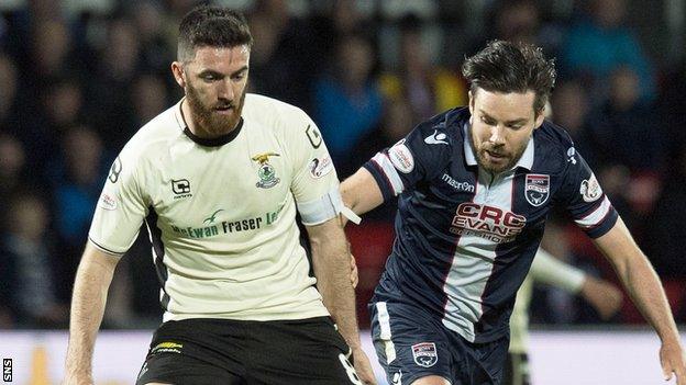 Ross Draper (left) in action against Ross County