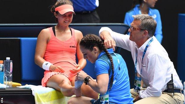 Lauren Davis treated by physio