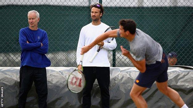 Milos Raonic, John McEnroe, Carlos Moya