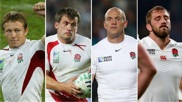 Jonny Wilkinson, Mark Cueto, Mike Tindall and Chris Robshaw