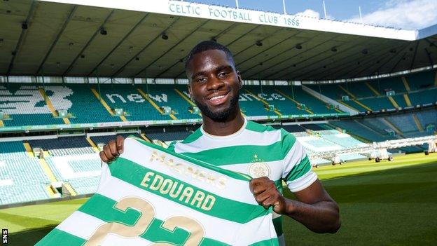 PSG's Odsonne Edouard with his Celtic strip