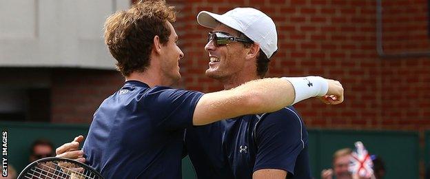 Jamie and Andy Murray played together in the doubles against France in July