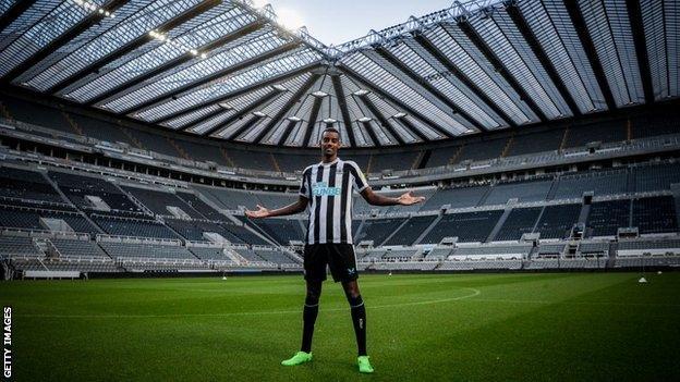 Alexander Isak at St James' Park