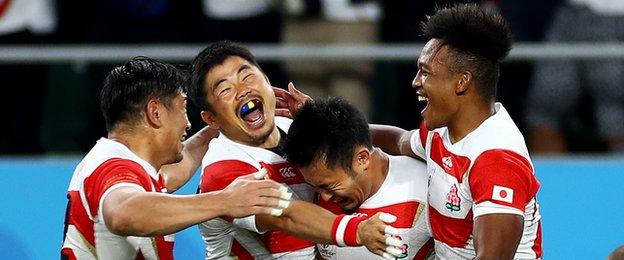 Kenki Fukuoka's try helped give Japan a famous win
