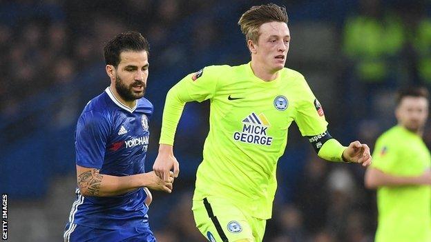 Chris Forrester in action against Chelsea for Peterborough