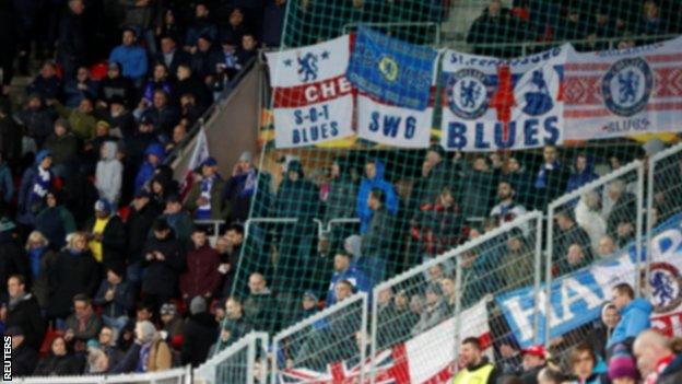 Chelsea fans at Slavia Prague