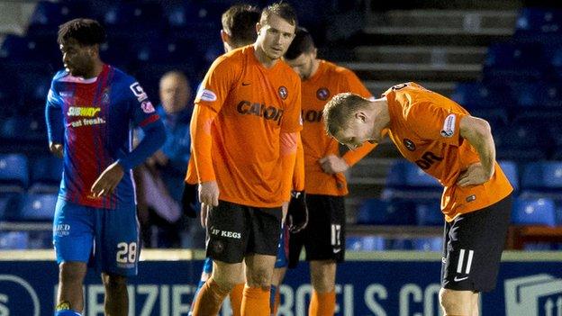 Dundee United players at full-time