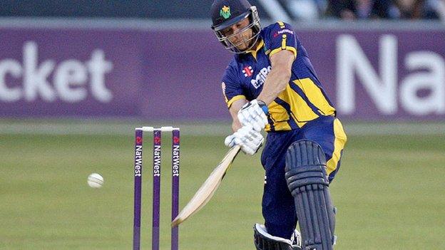 Graham Wagg hits out for Glamorgan against Essex