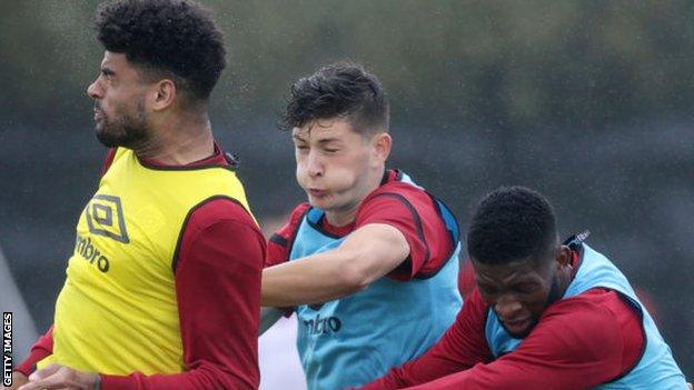 Zeno Rossi, centre, will get his first taste of top-team football at Kilmarnock