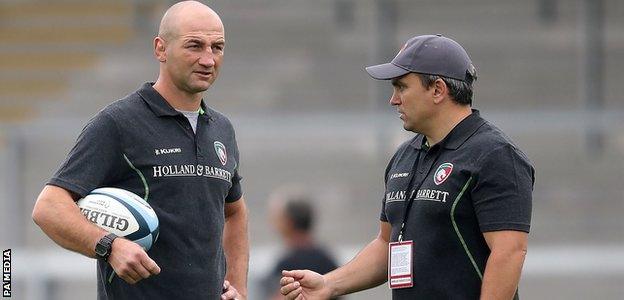 Leicester Tigers head coach Steve Borthwick (left) and assistant coach Rob Taylor