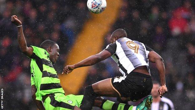 Shola Ameobi in action for Notts County