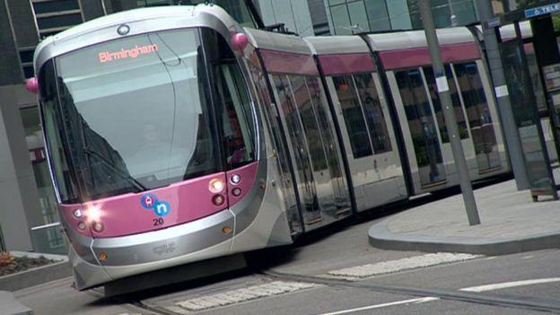 A Midland Metro tram