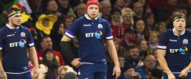 Grant Gilchrist in action for Scotland