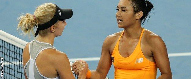 Heather Watson and Daria Gavrilova in the Hopman Cup