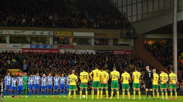 Norwich and Brighton honour Ugo Ehiogu at Carrow Road