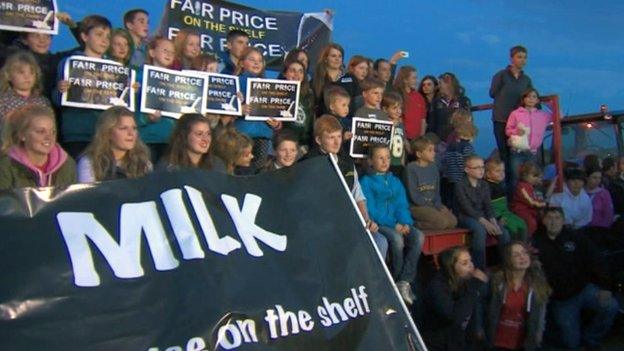 Farmers protesting in Bridgwater