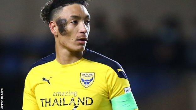 Sean Clare in action for Oxford United