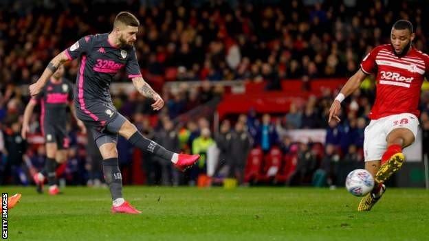 Mateusz Klich scores for Leeds against Middlesbrough